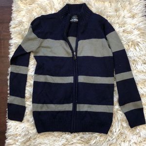 Zip up stripe sweater